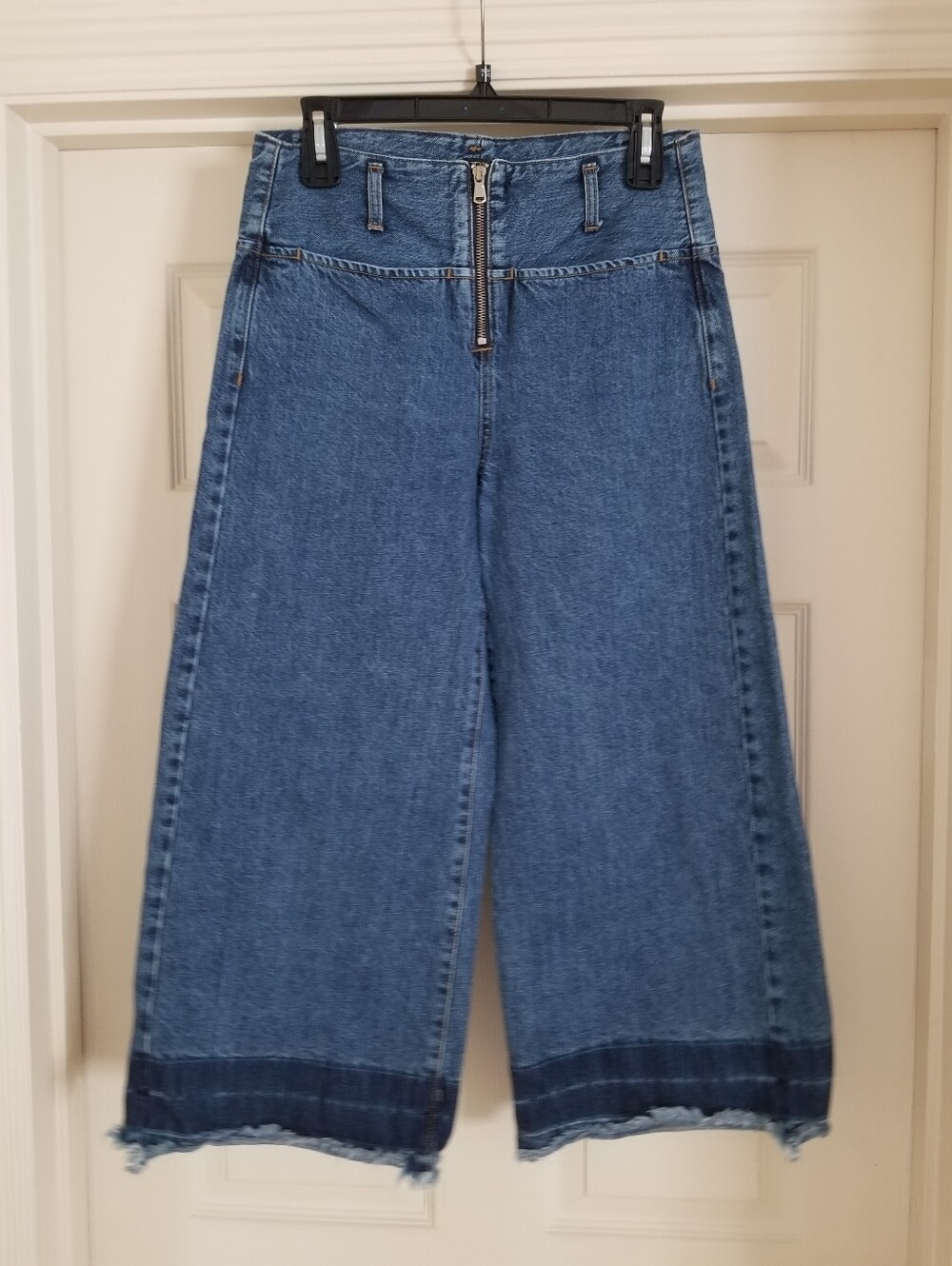 PRPS Caprice Cropped Boyfriend Taper Wide Leg Blue Jeans Size 26